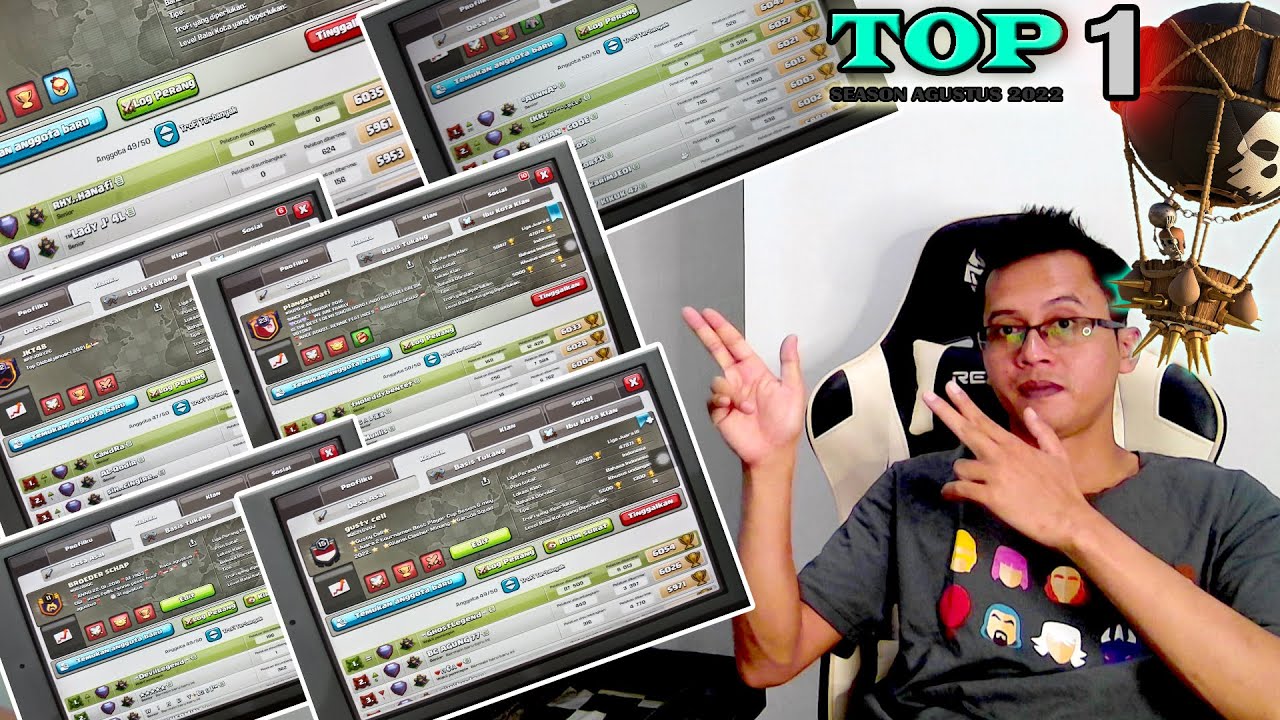 EOS AGUSTUS 2022 | TOP 1 DI 5 TOP KLAN INDONESIA DENGAN TROPHY 6K++ ..??? | CLASH OF CLANS INDONESIA