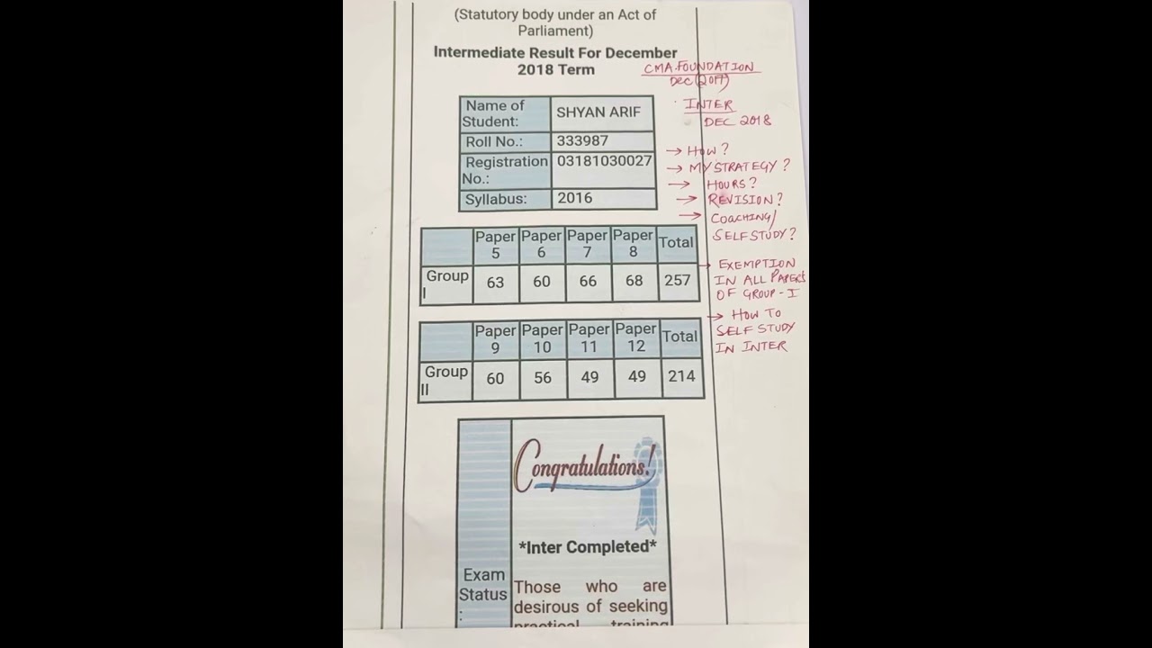 How to Crack CMA Inter in 1st Attempt ??