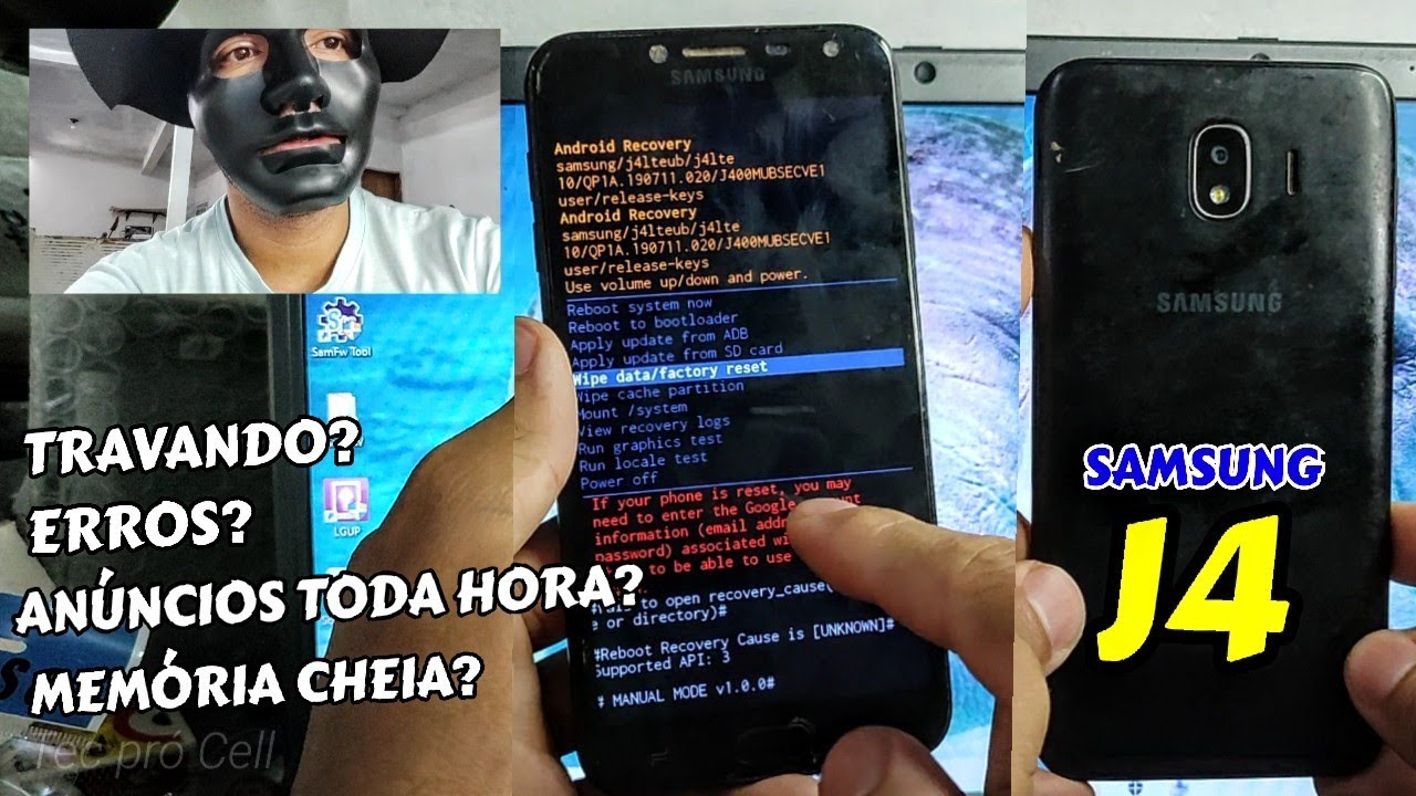 COMO FORMATAR NAS CONFIGURAÇÕES OU NO HARD RESET O CELULAR SAMSUNG GALAXY J4. MEMÓRIA CHEIA TRAVANDO