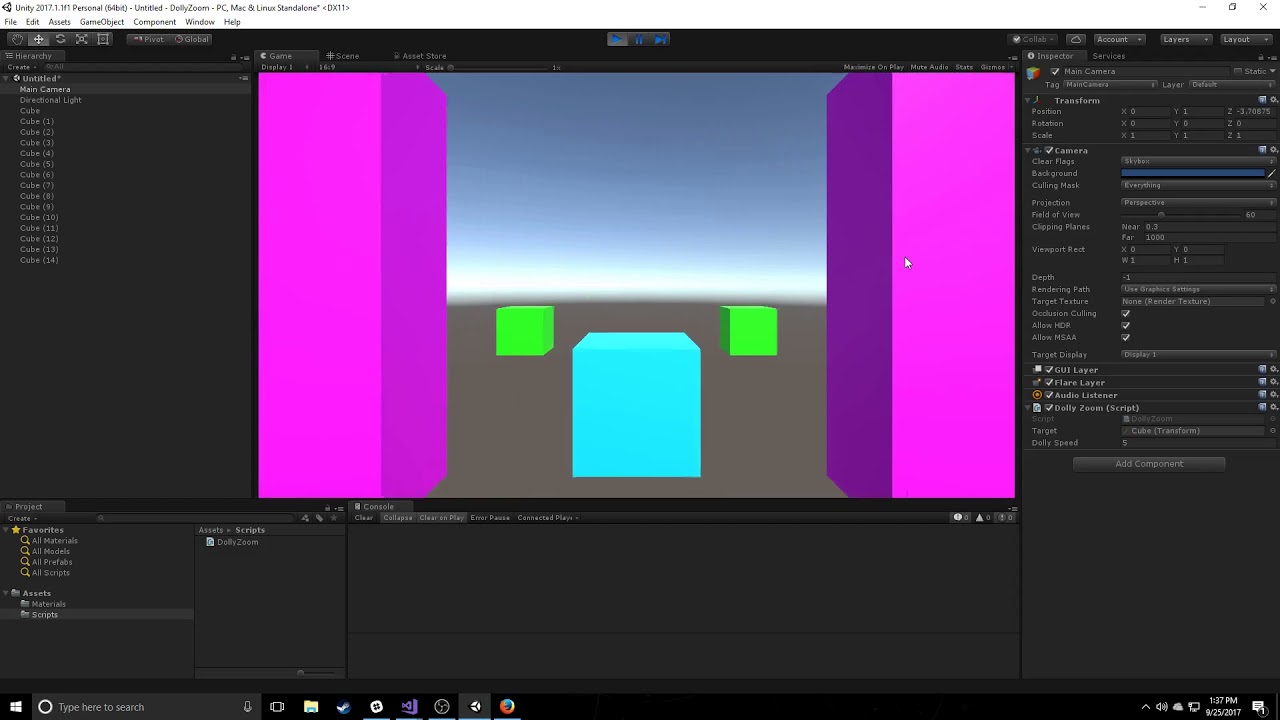 Unity Tutorial - Dolly Zoom Effect