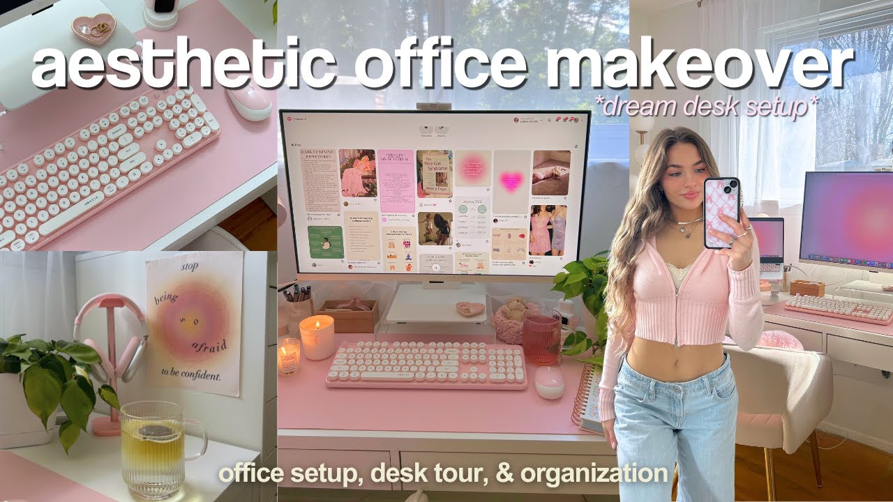 Эстетическое преображение стола *вдохновлено Pinterest* 🎀 🖥️ Преображение офиса и осмотр стола