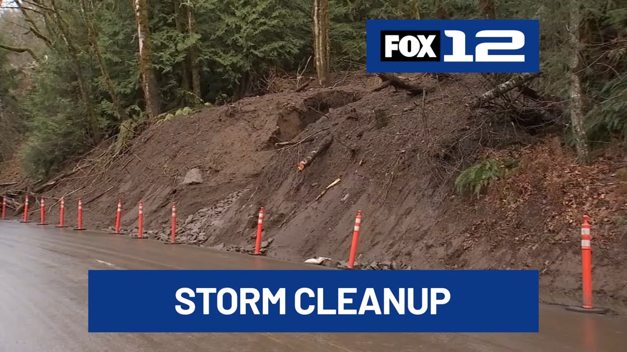 Welches Road landslide cleanup continues after Clackamas County flooding