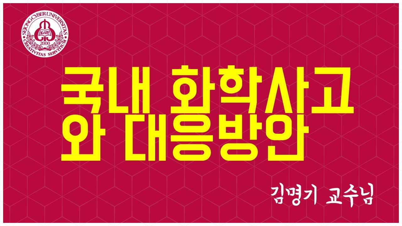 [세종사이버대학교] 국내 화학사고와 대응방안_김명기 교수님.