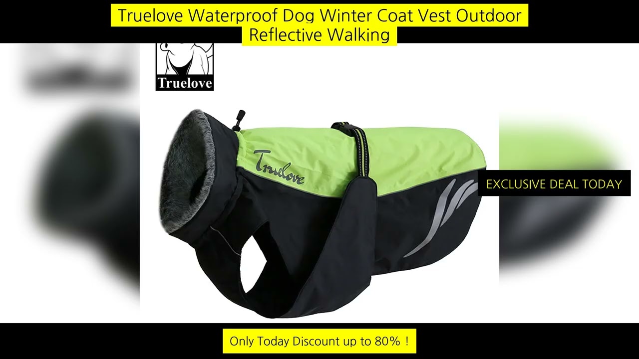 Truelove Waterproof Dog Winter Coat Vest Outdoor Reflective Walking Warm Pet
