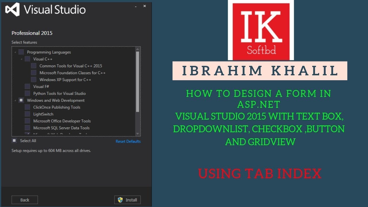 How to Design a Form in ASP Net VS 2015