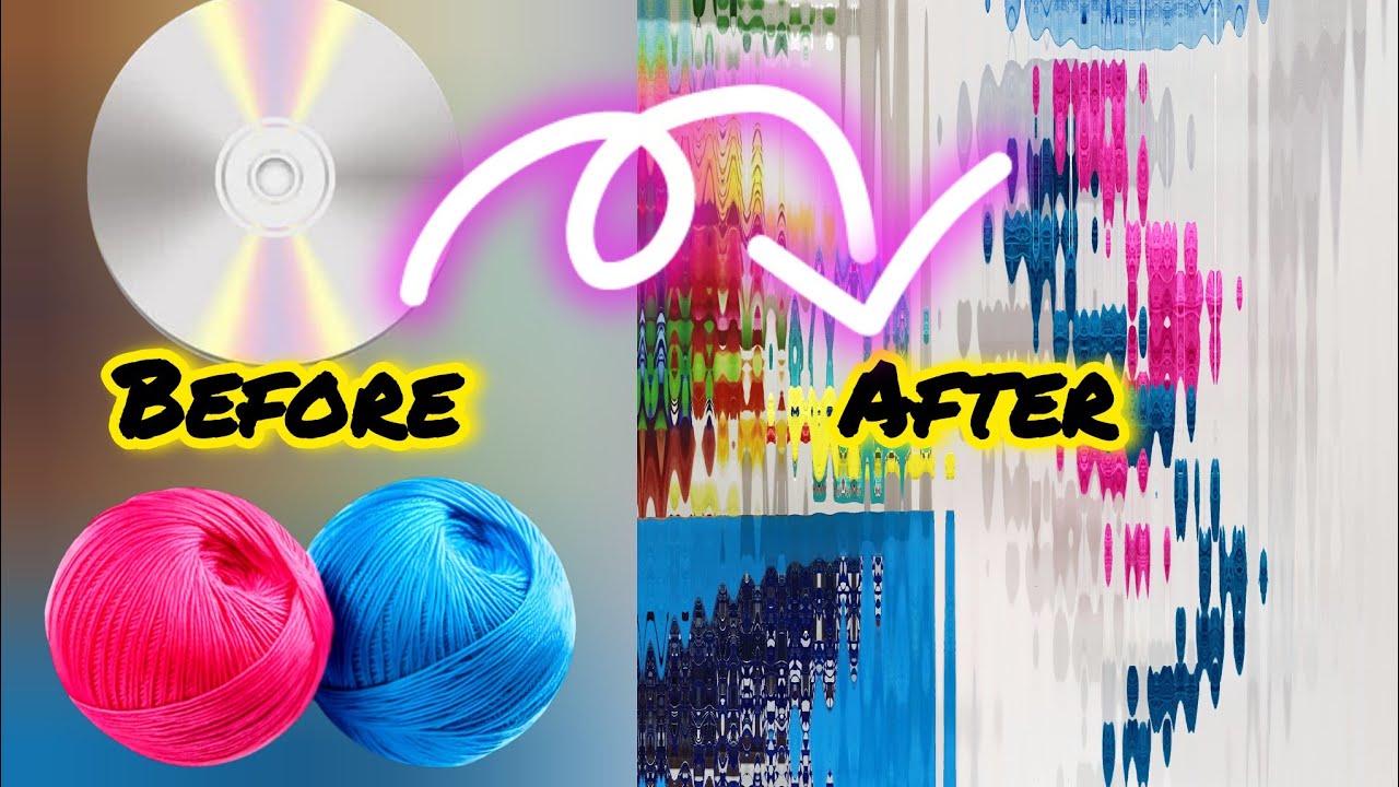 CD cutting ideas/ Wool and CD wall hanging Jhumar Handmade/ सिर्फ ऊन और सीडी से बनाए homedecor 