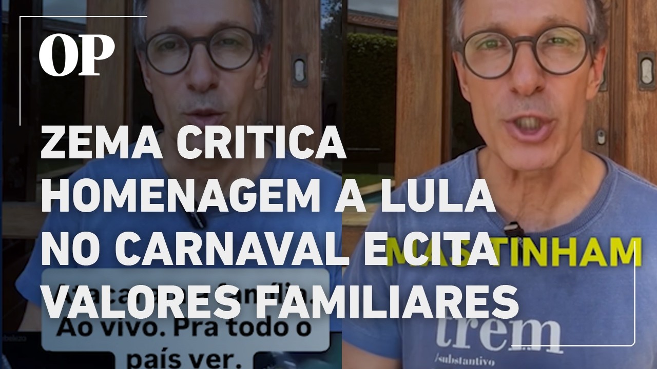 Zema critica homenagem a Lula no Carnaval e cita valores familiares; veja