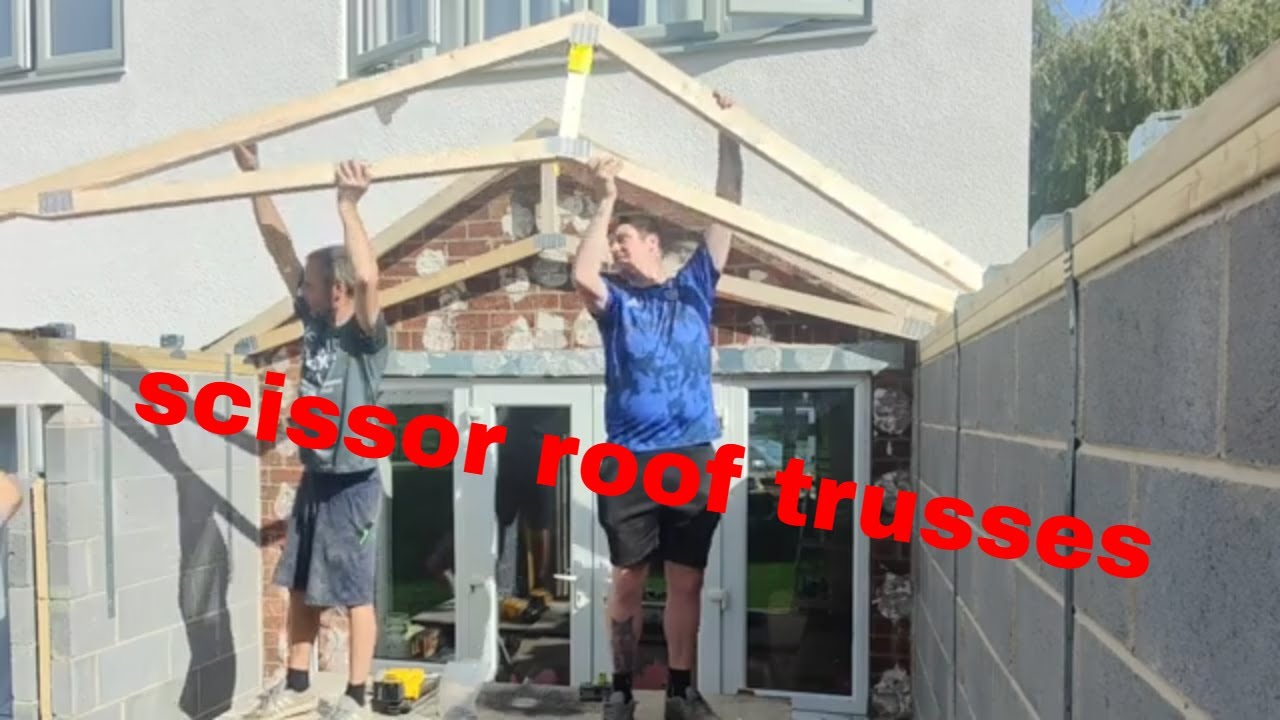 small extension scissor roof trusses on