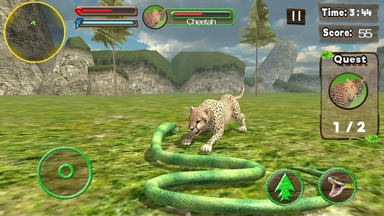Green Anaconda Snake Vs Wild Animals | Green Anaconda Game | Android Gameplay
