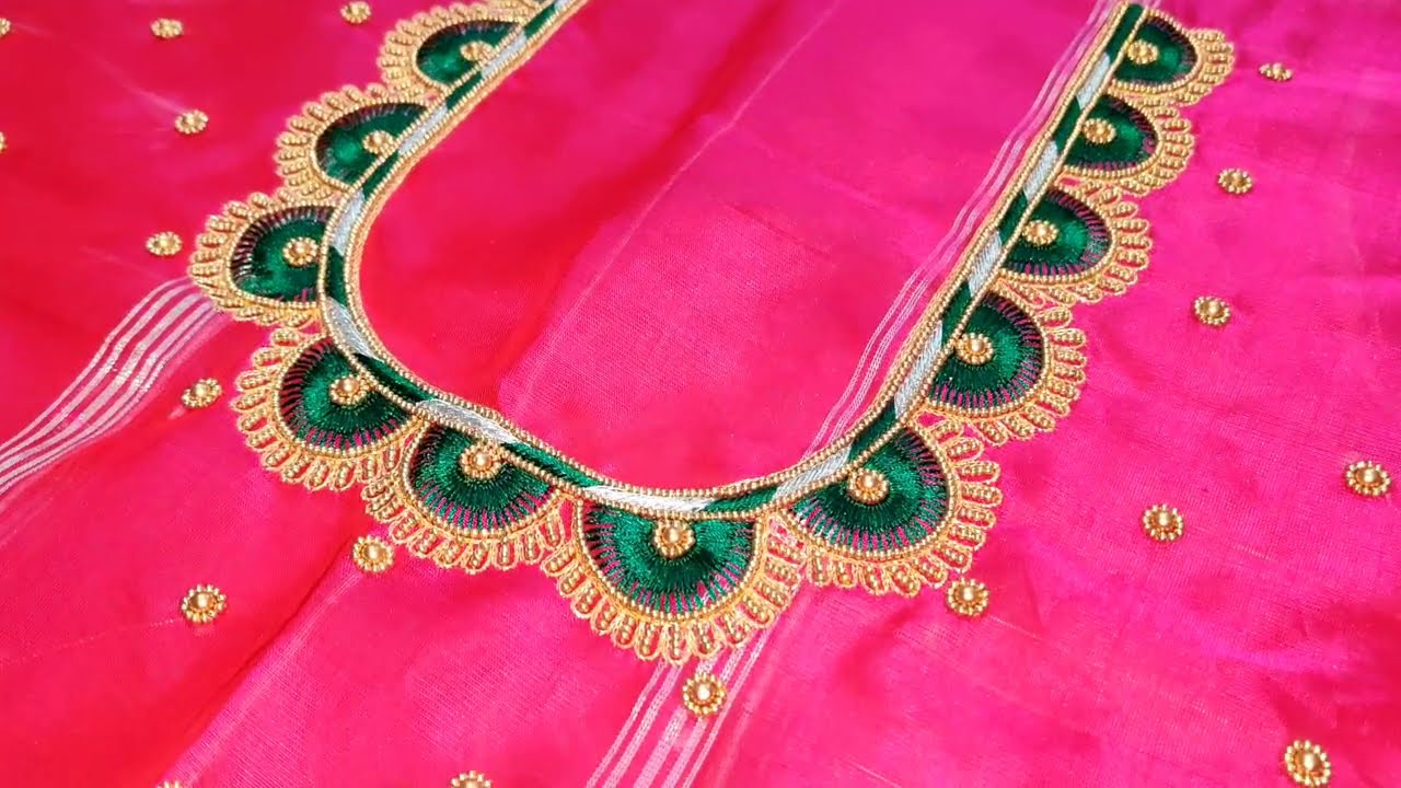 మీ pattu blouse ని silk thread తో designer blouse ల చేసుకోండి / same like aari hand embroidery