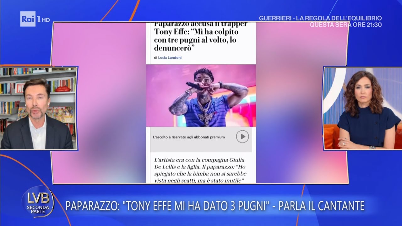 Tony Effe, nuovo singolo riaccende la polemica sulla lite col paparazzo - La volta buona 16/03/2026
