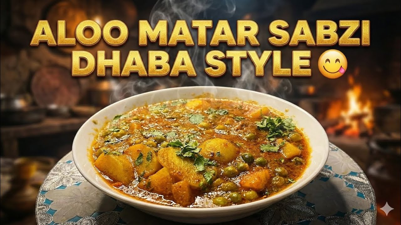 Aloo Matar Sabzi Dhaba Style ! आलू मटर की सब्ज़ी ऐसे बनाएँ कि सब लोग चाटकर खाएँ। 😋 