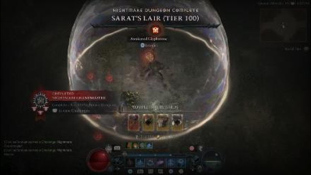 Diablo 4 - Nightmare Dungeon Tier 100 done at lvl 95 Werenado