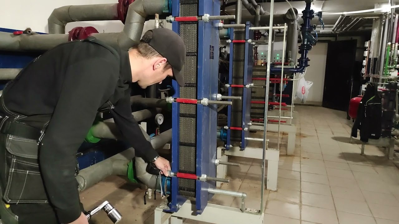 Протяжка теплообменника после сборки