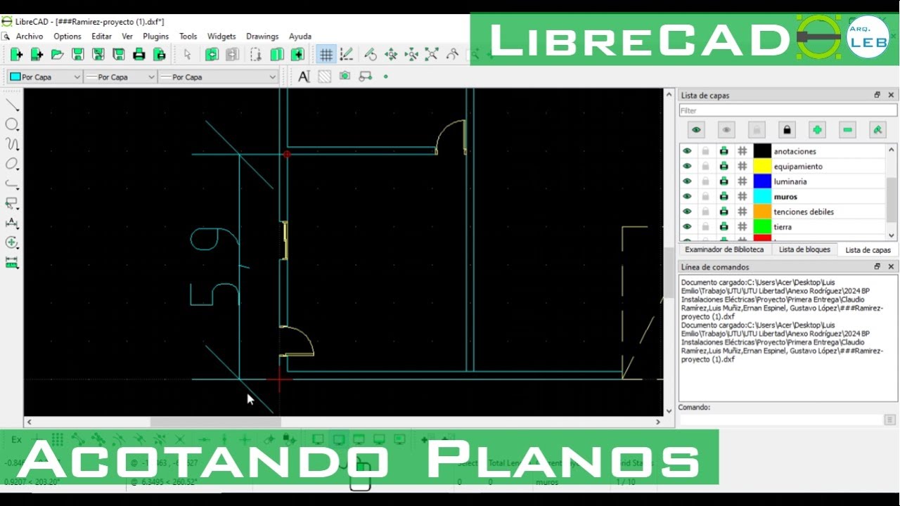 [LibreCAD]-Configurar y Aplicar Cotas