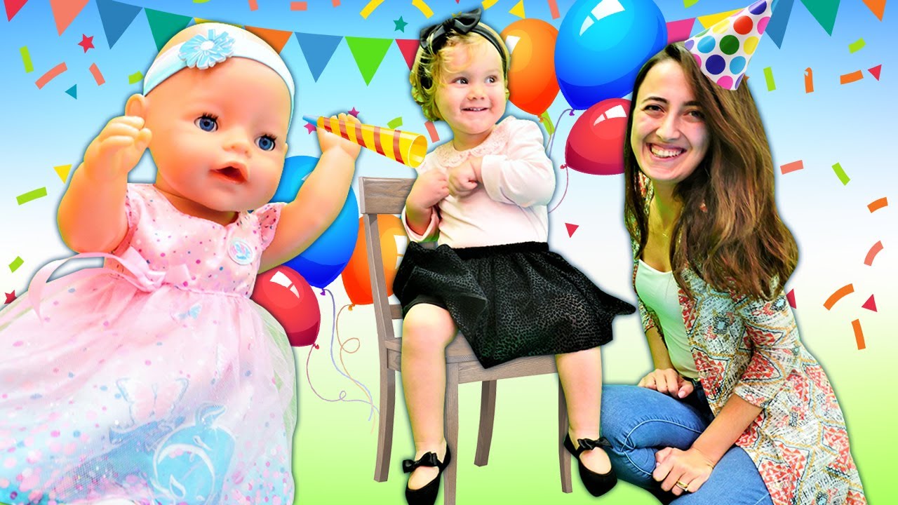 Bebek giyim oyunu. Derin ve Sevcan Baby Born ile doğum günü partisi için hazırlanıyorlar!
