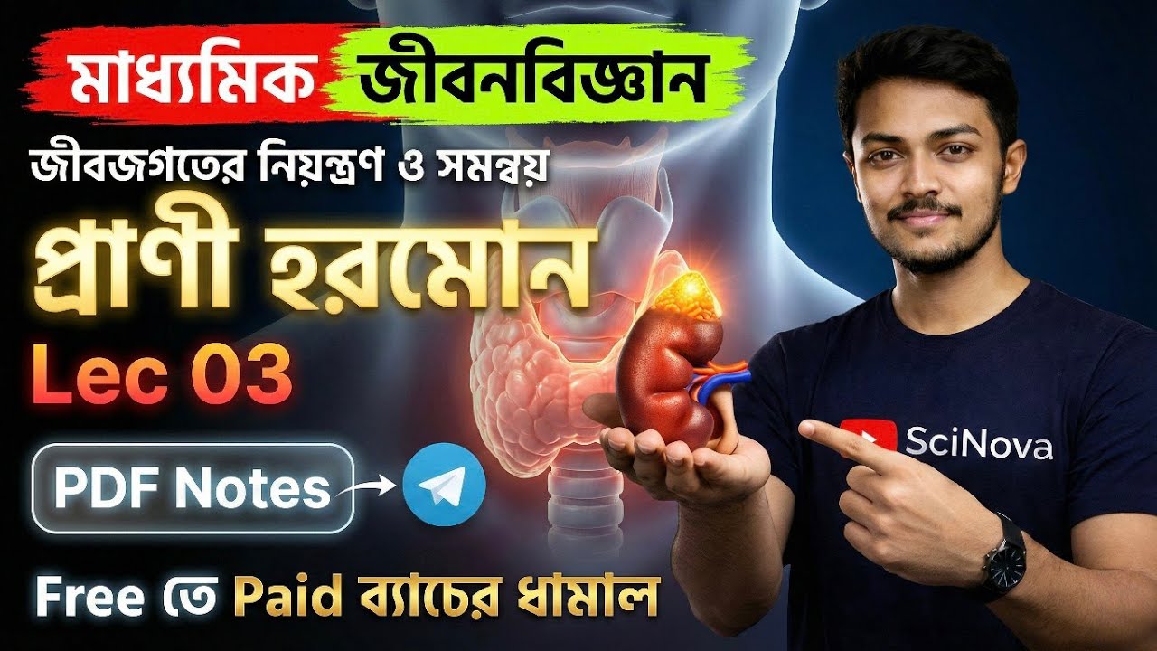 প্রাণীদের সাড়াপ্রদান এবং রাসায়নিক সমন্বয় — হরমোন (Lec 03) Class 10 🔥 জীবজগতে নিয়ন্ত্রণ ও সমন্বয়