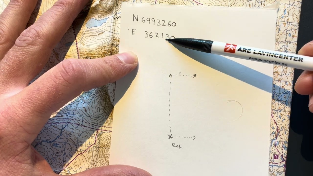 Ta ut en koordinat på en fjällkarta i koordinatsystemet SWEREF 99 TM