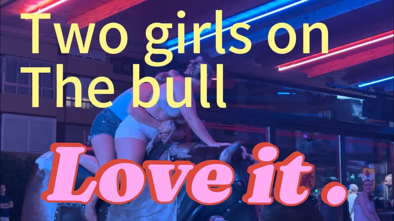 Girls on the bull #viralvideo #subscribetomychannel# bull#funny #party #traveldestinations