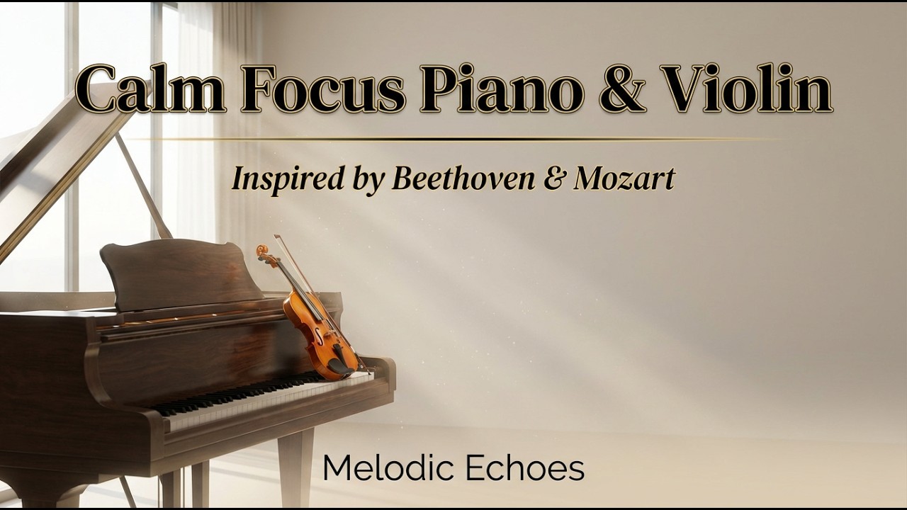 Calm Focus Piano & Violin Instrumentals | Inspired by Beethoven & Mozart
