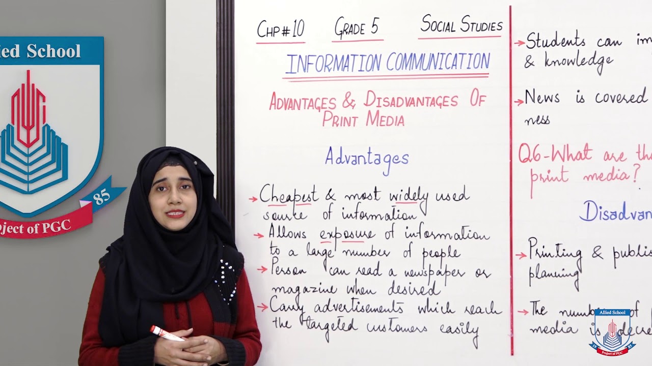 Class 5 - Social Studies - Chapter 10 - Lecture 2  Print media - Allied Schools