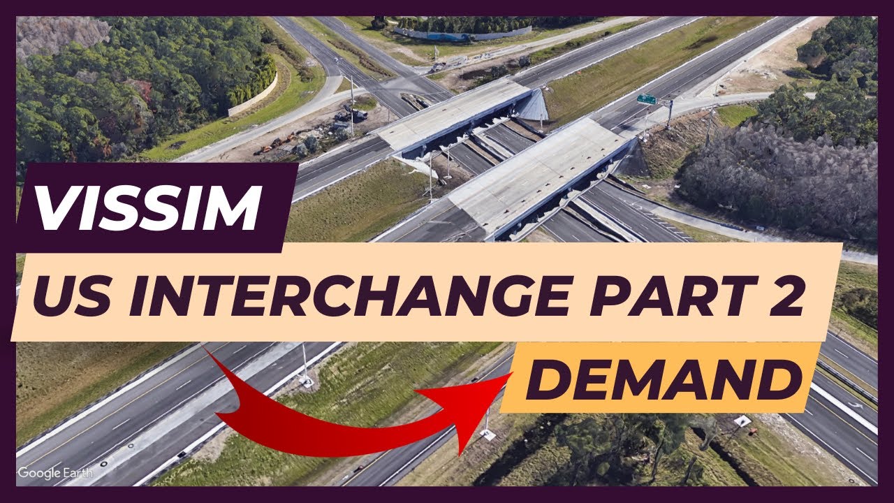 Учебное пособие Vissim - Транспортная развязка на шоссе US Interchange - Часть 2 (Спрос/матрица)