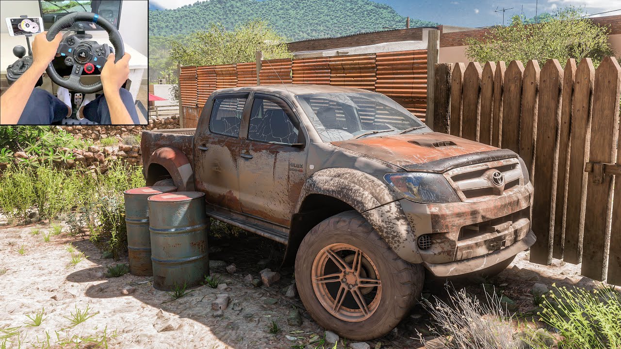 Rebuilding Toyota HiLux AT38 - Forza Horizon 5 | Logitech g29 Gameplay