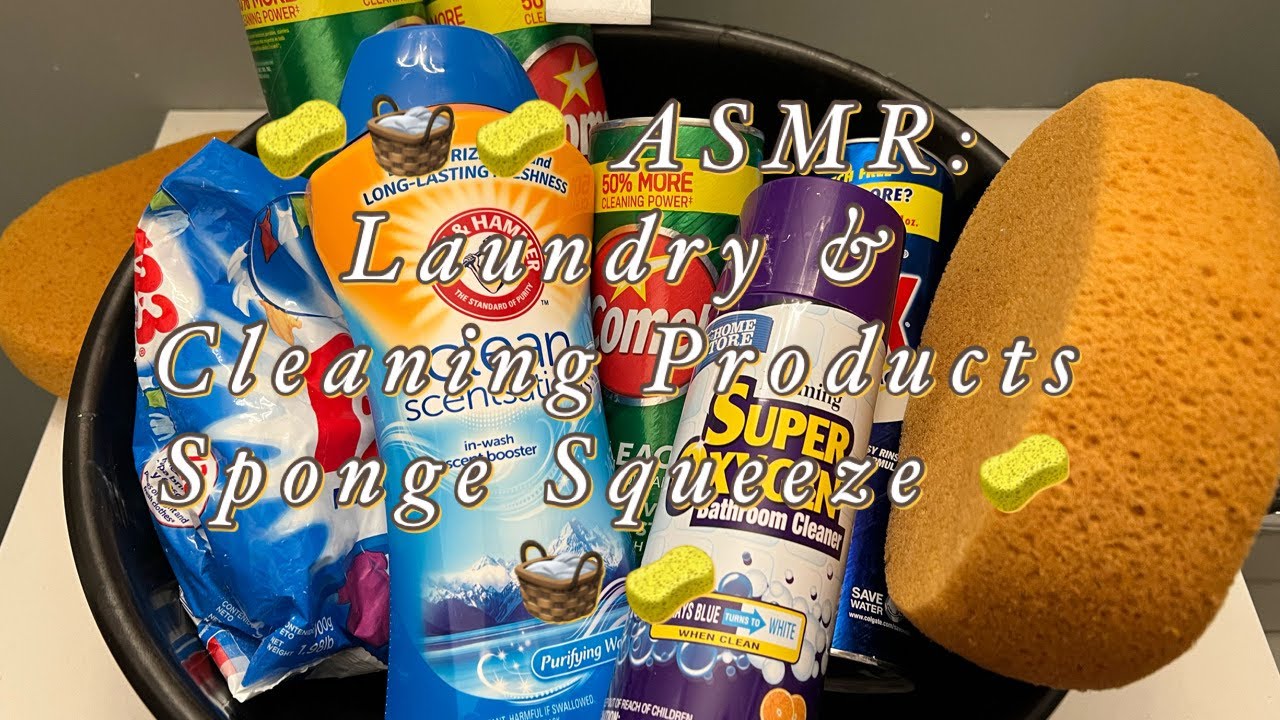 🧽🧺🧽 ASMR: Laundry & Cleaning Products Sponge Squeeze 🧽🧺🧽