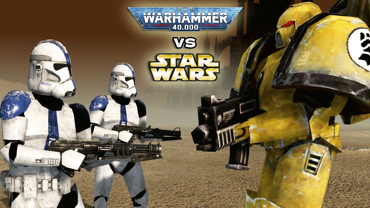 STAR WARS vs WARHAMMER 40K - Clone Troopers vs Space Marines [4K]