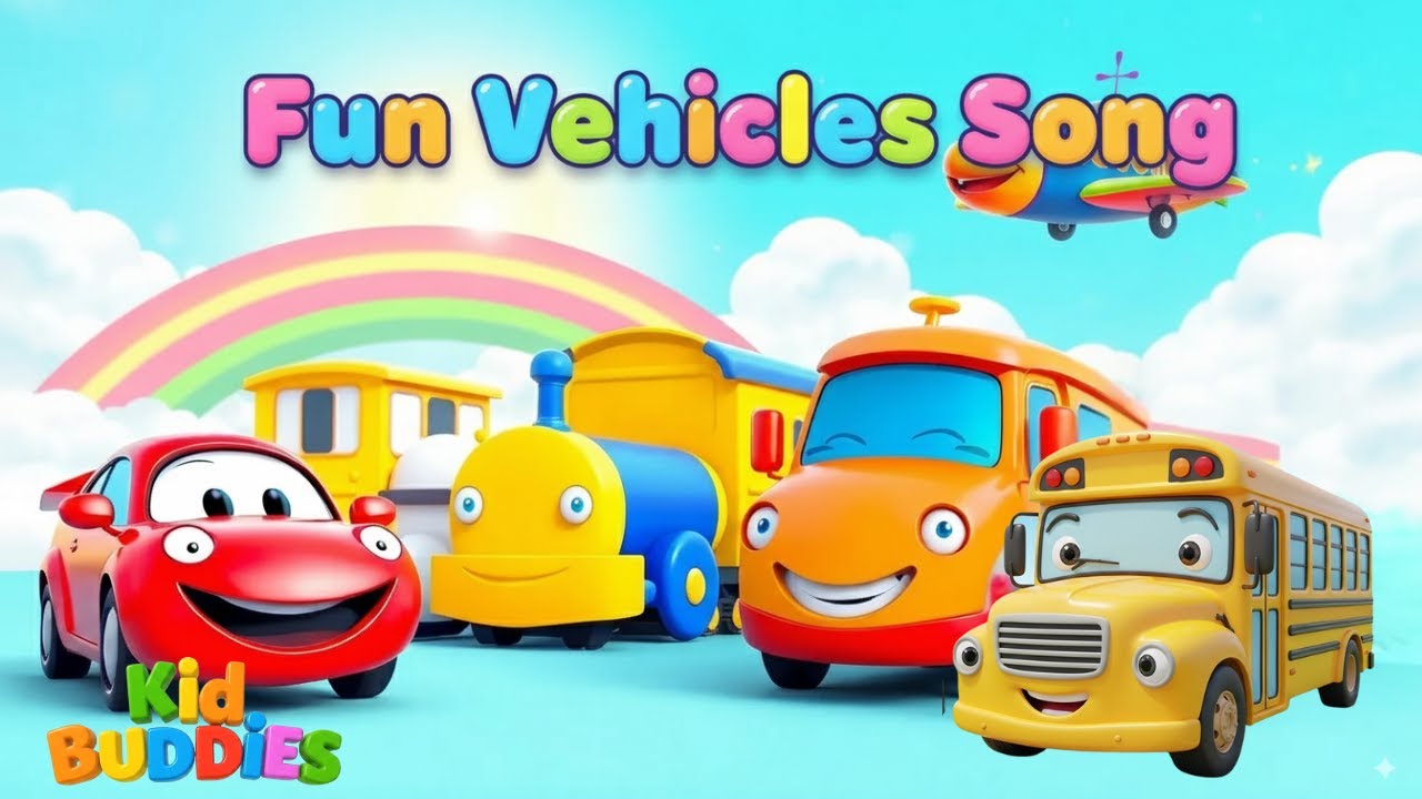 Fun Learning with Vehicles | Kids Buddies Nursery Rhymes & Songs | 3D Animation