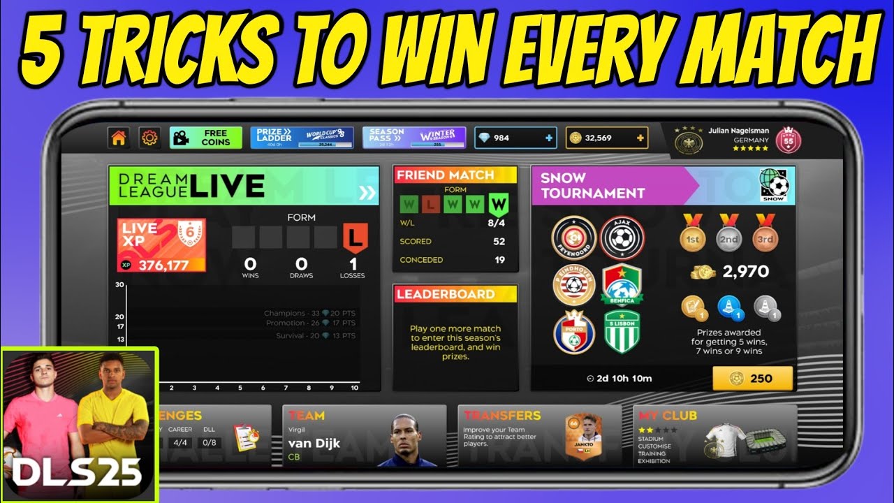 5 DLS 25 Tricks to win Every Live match in 2025