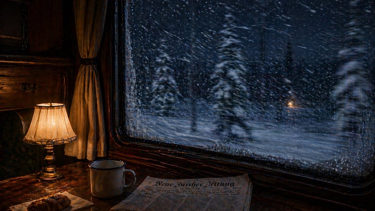1960s Soviet Sleeper Train in a Snowstorm  | Vintage Train Sounds for Sleep (No Music)