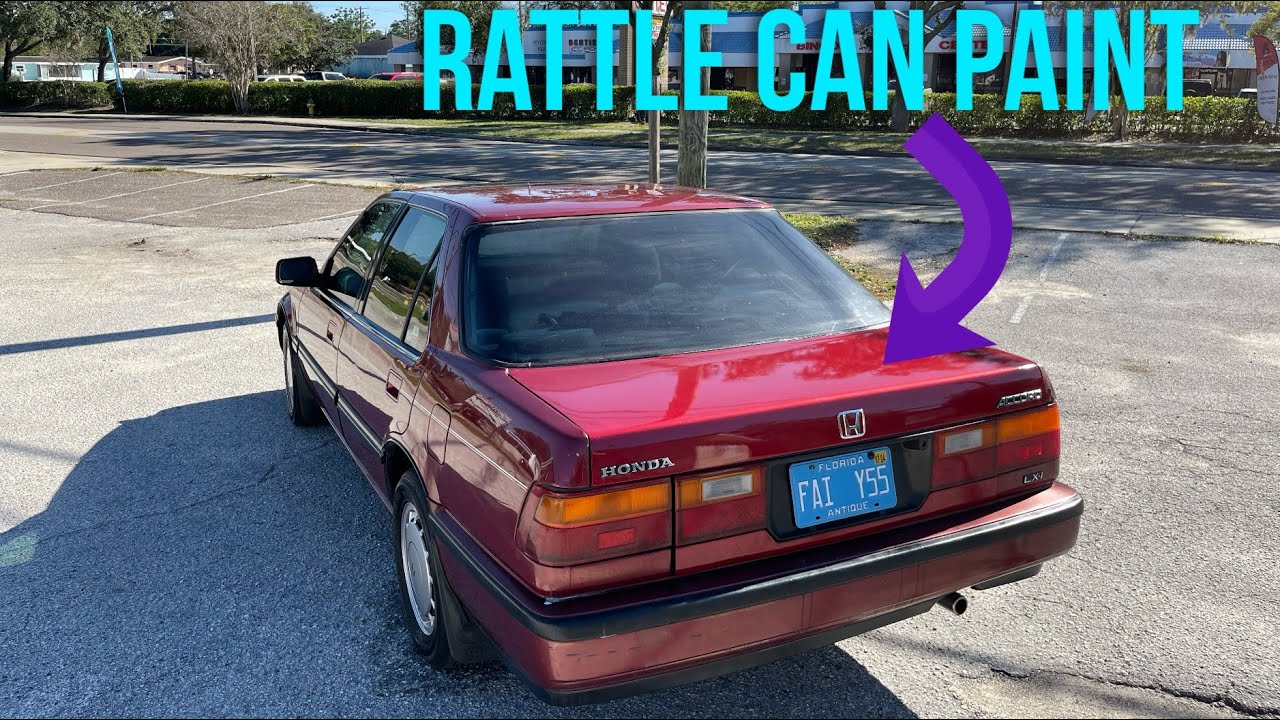 Restoring a classic 1 owner 1989 Honda Accord LXI pt 6  color match spray painting the trunk