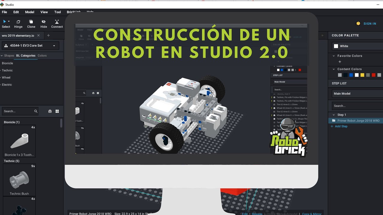 Construye tu primer robot en Studio 2.0 para Virtual Robotics Toolkit