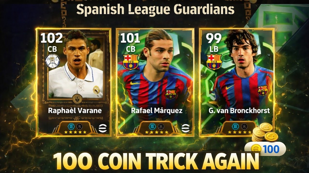 Spanish League Guardians Pack Opening ⚽😱 100 coin Trick Worked again? 🙌  #efootball 