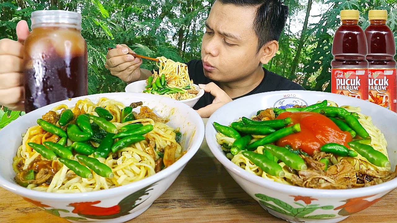 BUKA PUASA MUKBANG MIE AYAM ASLI WONOGIRI BERTABUR CABE RAWIT IJO !! MINUM NYA ES TEH PUCUK !!