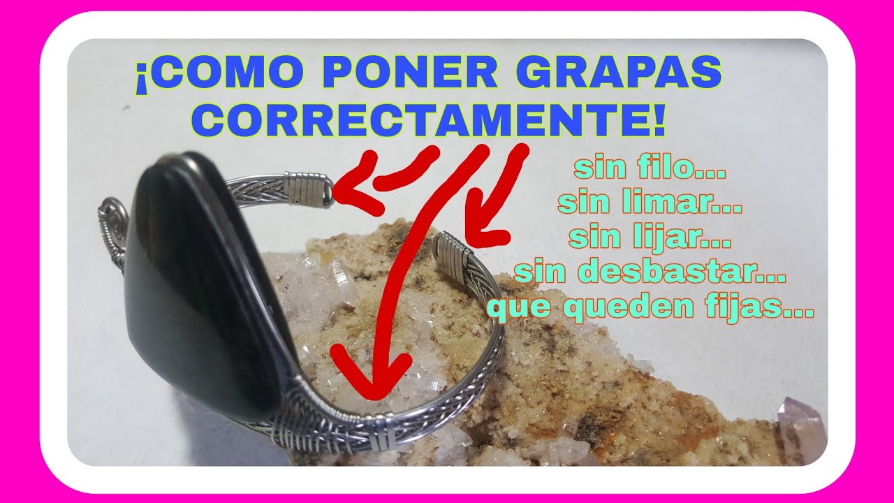 COMO PONER GRAPAS DE ALAMBRE|COMO MARTILLAR ALAMBRE PARA GRAPAS|  PULSERA RIGIDA CON TRENZA Y GRAPAS