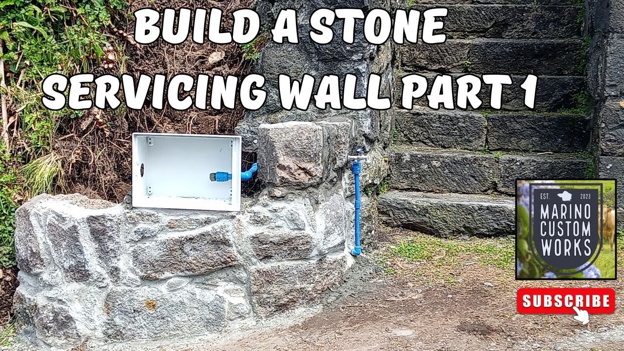 Curved Volcanic Stone Wall Build - Raw Vlog