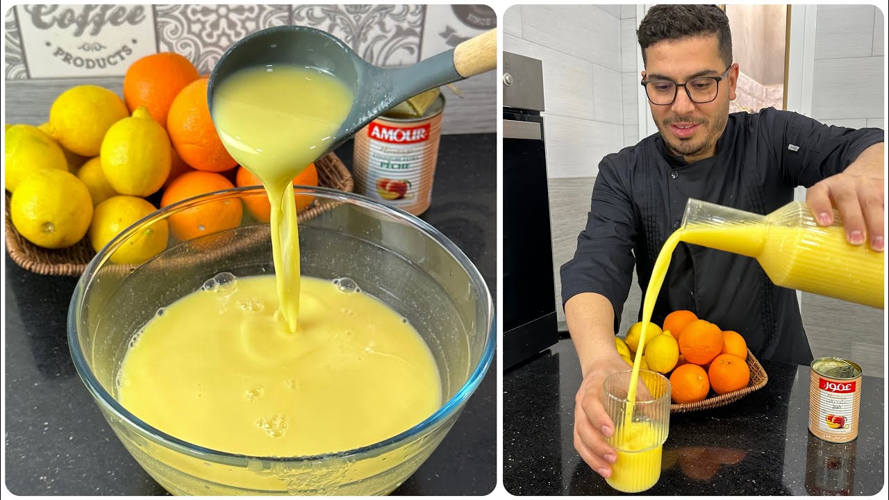 عندك حبة ليمون🍋وحبة برتقال🍊حضري معايا عصير منعش وإقتصادي بكمية وفيرة حضريه لرمضان🌙2024
