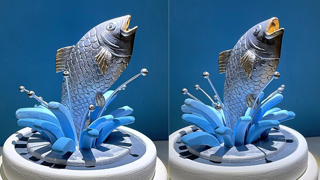DIY Unique Fish Sculpture | Fish Statue making Idea with White cement