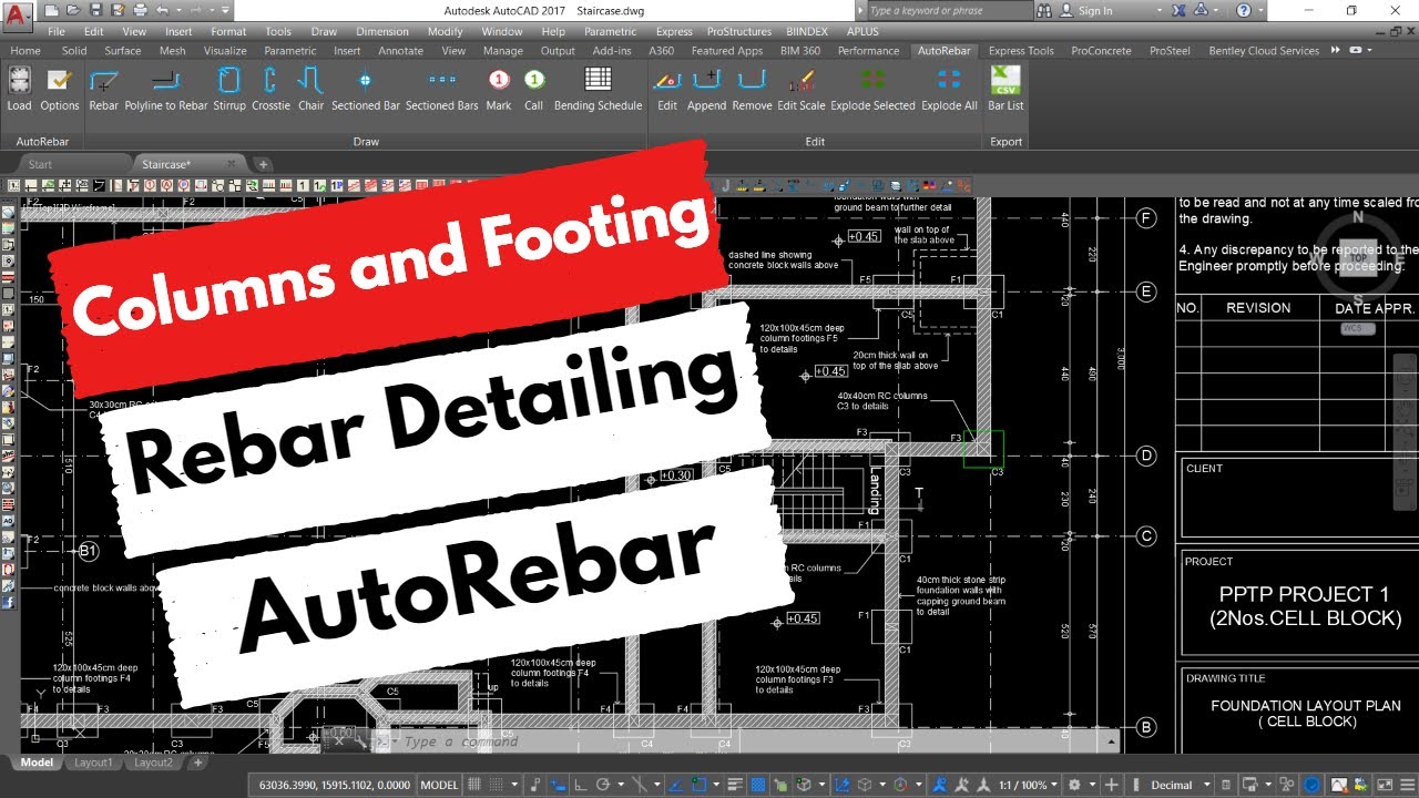 Footing and Column Detailing from Plan Layout | AutoCAD | AutoRebar | CADProfi