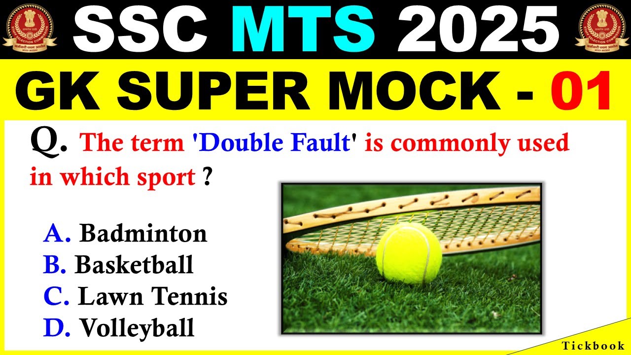 GK FOR SSC MTS 2025🔥 | Super Mock Test 01 | Expected Gk MCQs | Tickbook