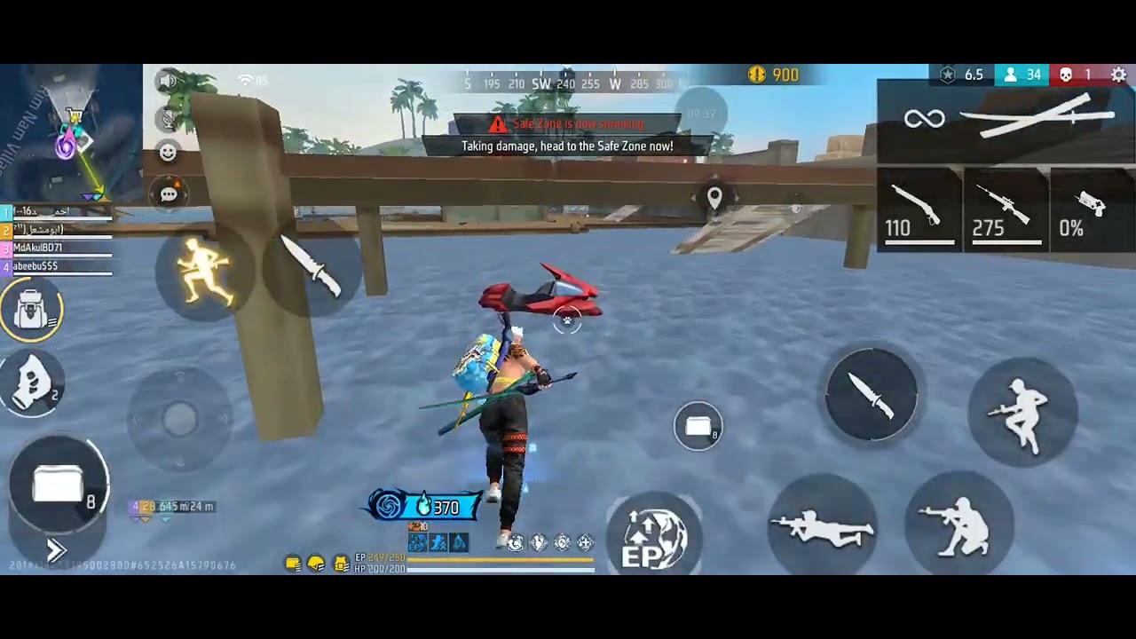 Free fire squad BR ranked Bermuda 1kill action gameplay 