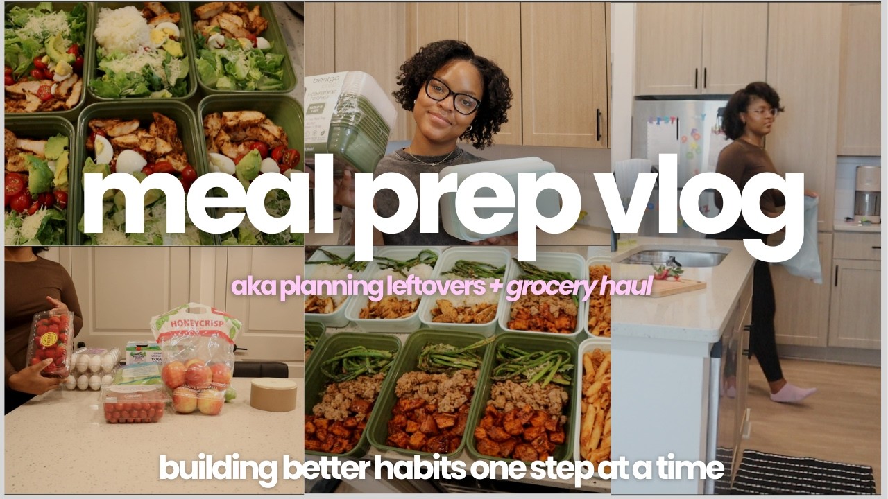 meal prepping vlog & grocery haul for family of four | VLOG | realistic meals & building good habits