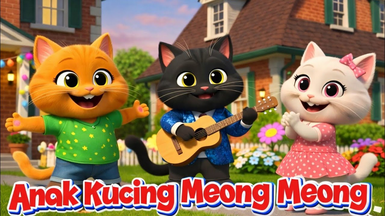 Anak Kucing Meong Meong - Lagu anak indonesia - Lagu trend - Lagu populer - animasi 3D - Hoki kids