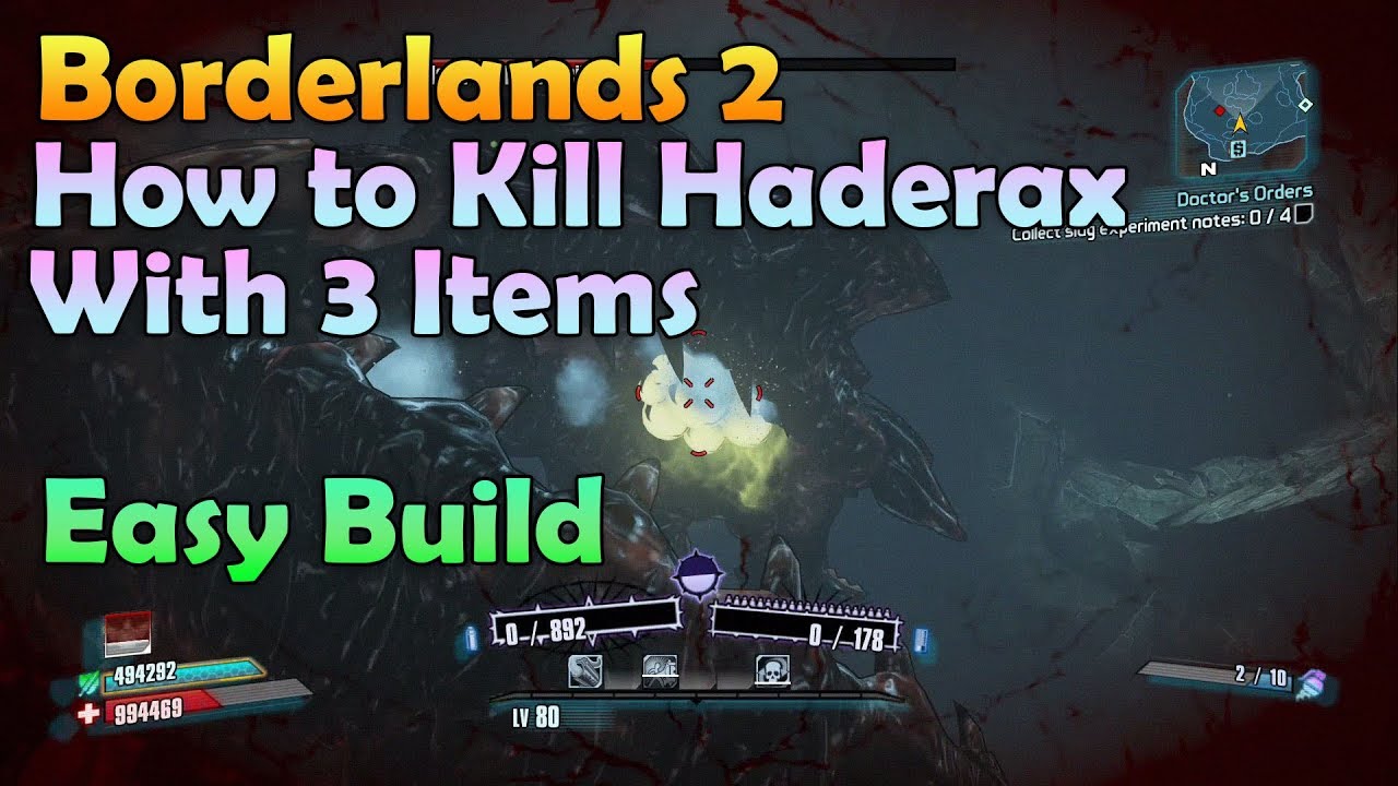 Borderlands 2 How to Kill Haderax with Just 3 Items as Gunzerker | Easy Build