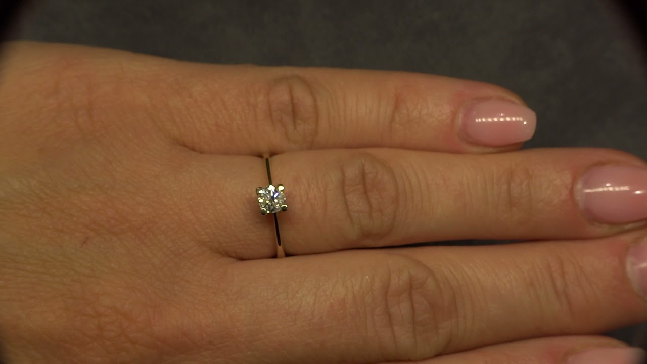 Pierścionek zaręczynowy z diamentem 0,3 CT E Certyfikat