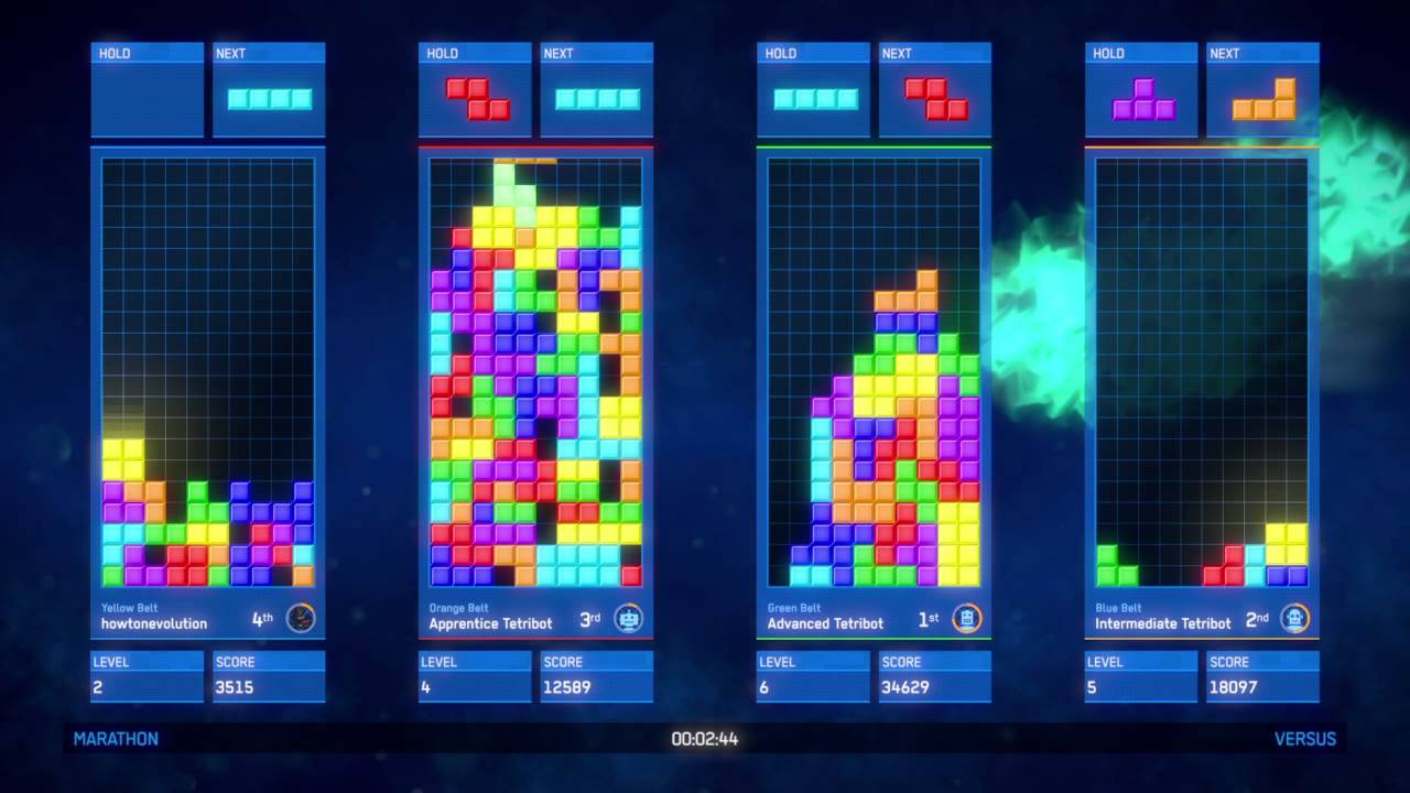 Tetris Ultimate (PS4) Battle against the AI on Marathon and Battle mode
