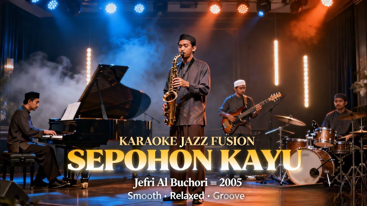 [KARAOKE] Sepohon Kayu - Jefri Al Buchori | Jazz Fusion with Orchestra | Smooth & Cinematic Groove