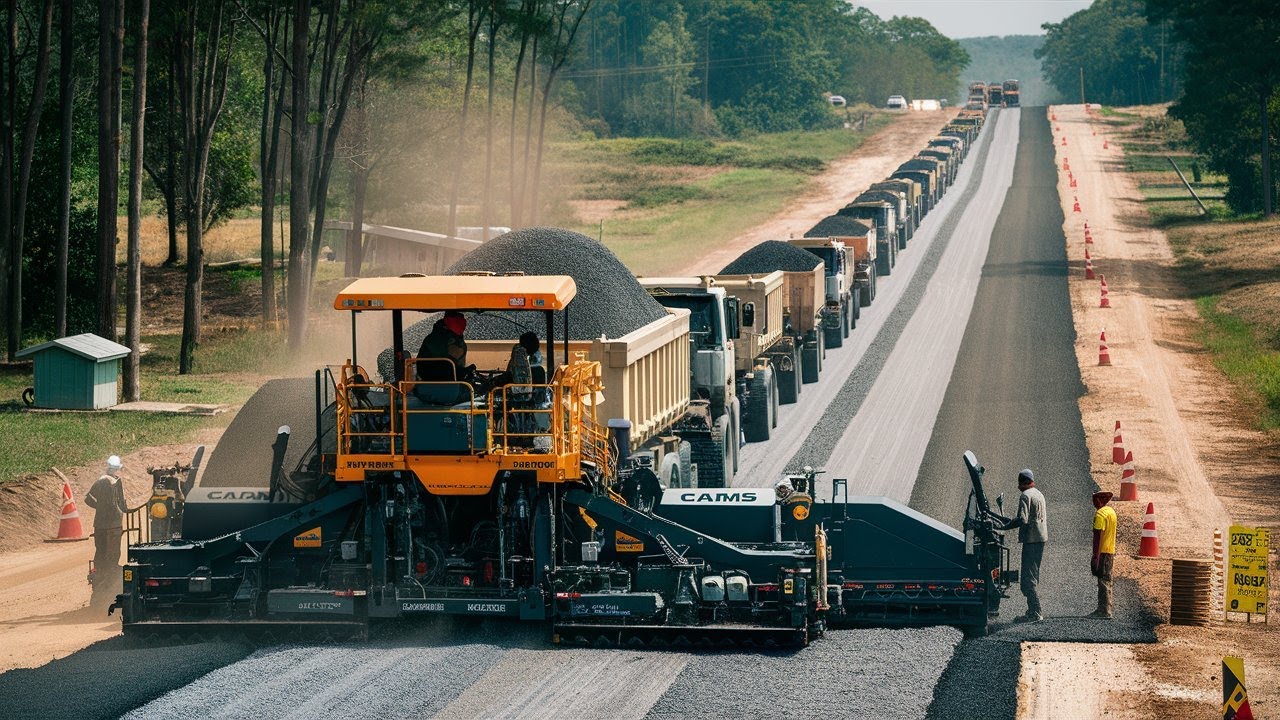 Advanced Road Paving Machines in Step-by-Step | Modern Gravel Road Construction Process Techniques